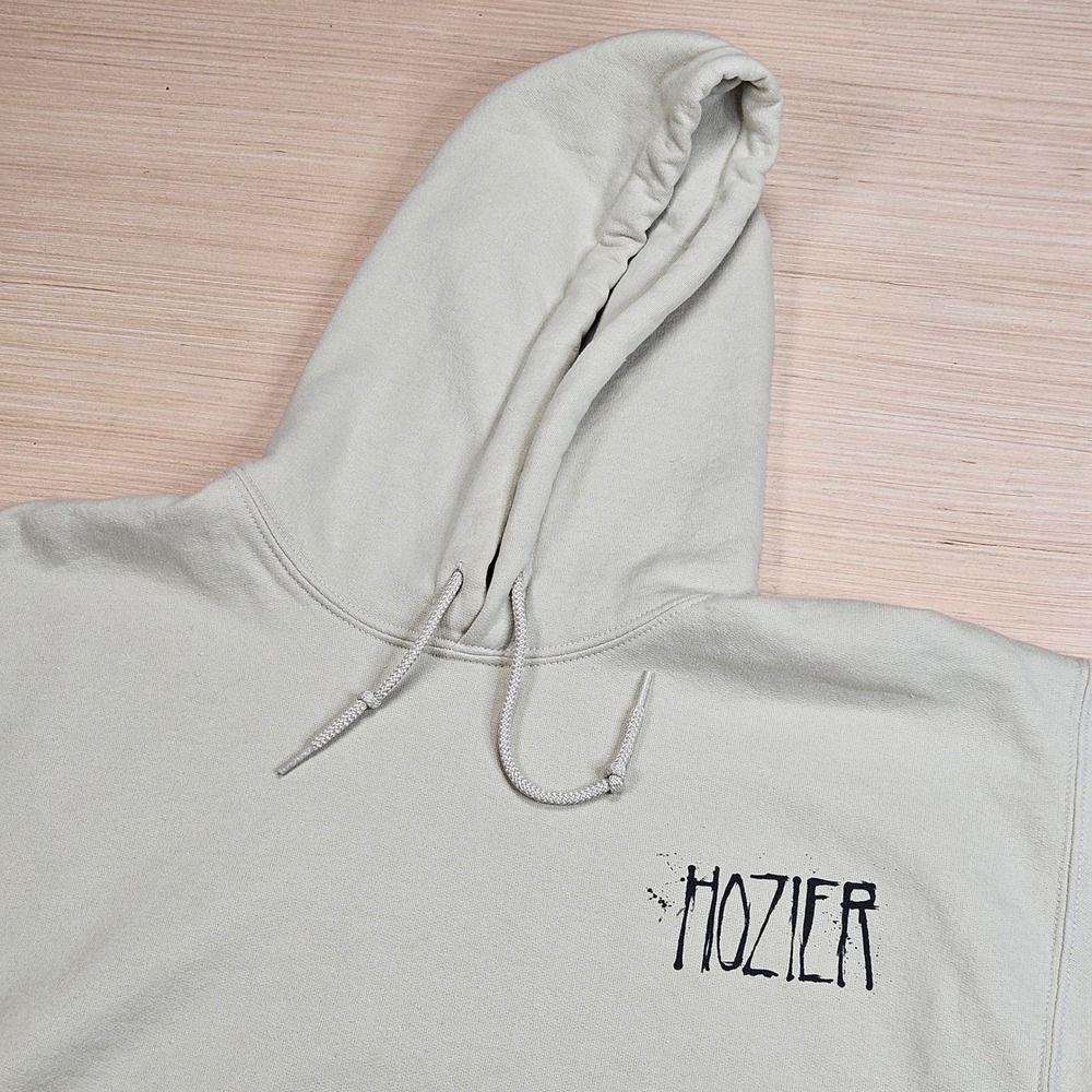 Hozier Hoodie Unisex M Tan Simple Living Things Tour Merch Graphic Pullover READ